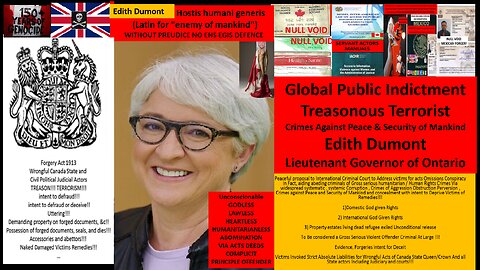 INT'L ASS CHIEF POLICE & DOMESTIC ARREST EDITH DUMONT CRIMES AGAINST HUMANITY TERRORISM