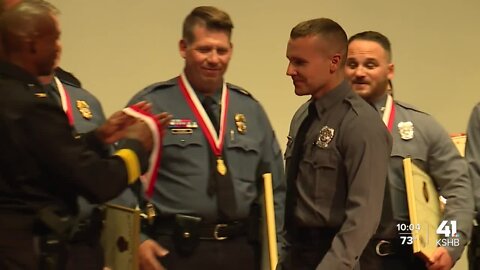 KCPD honors Ofc. Tyler Moss, fellow officers who saved his life