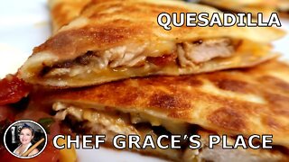 Quesadillas + Grace=Grace-A-Dillas: Jerk Chicken, Bacon, Cheese.