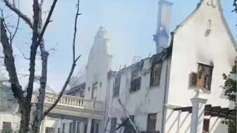 WATCH: Free State premier’s official residence engulfed in flames
