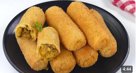 Crispy keema potato roll | Potato keema Roll