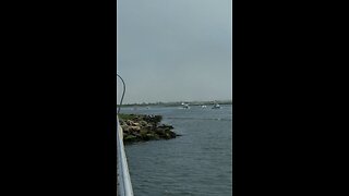 Boats passing by wantagh New York near Jones beach