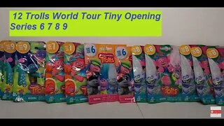 12 Trolls 🔥World Tour Tiny toy card opening & reviews Dreamworks Series 6 7 8 9 Rare Rainbow Sparkle
