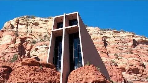 Sedona Arizona Chapel of the Holy Cross DRONE FLY OVER and walk through #sedona #travel #vacation 4K