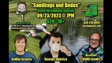 9/23/2023 Stand Up Comedy - 7pm - Edwardsburg, Michigan!