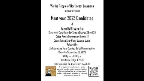 Moose Lodge - Meet Your 2023 Candidates - part 2 - Louisiana Senate District 38 Candidates