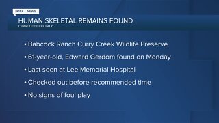 Human skeletal remains found on Babcock Ranch May 6 identified