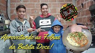 ANGU c/ PANC (FOLHAS DE BATATA DOCE) #diygarden #diy #pancs