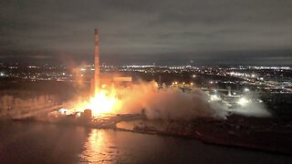 Trenton Power Plant Smokestacks Demolished with Controlled Explosions