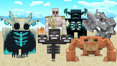 Hollow Warden Vs Warden, Mutant Frog, Wither, Ferrous Wroughtnaut, Iron golem