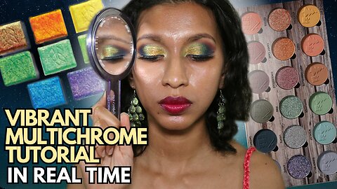 GRWM Clionadh Cosmetics Vibrant Multichromes Majesty | Yellow, Gold, Green Christmas Makeup Tutorial