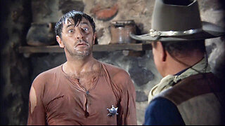 John Wayne clobbers Robert Mitchum on the head in El Dorado 1967