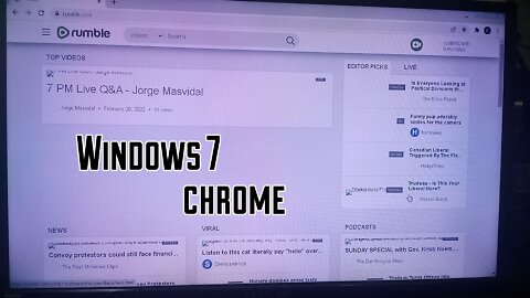 Rumble Windows7 Chrome WORKS very Slow