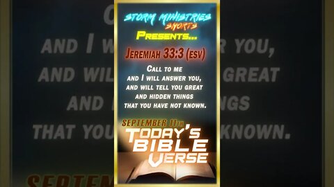 9.11.2022 | STORM MINISTRIES | Daily Bible Verse | Jeremiah 33:3 (ESV) | #shorts