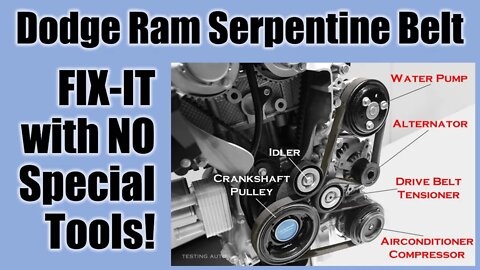 Easy Fix for Serpentine Belt Tensioner with NO Special Tools! Dodge Ram Pickup