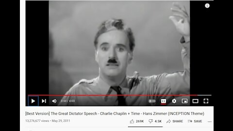 Rudy’s response to Charlie Chaplain New World Order Speech