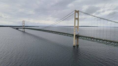 Mackinac Bridge drone footage