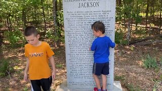 Grandpa and grandsons - Walk With Us as we explore the Andrew Jackson State Park statues in SC