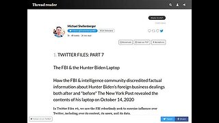 Twitter Files Part 7 The FBI & The Hunter Biden Laptop (Full Reading)