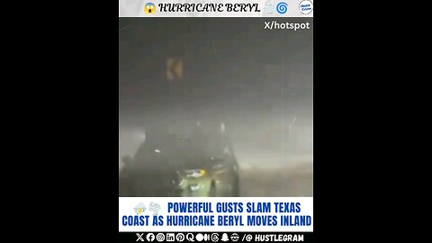 ⛈️🌪️ Storm Surge: Powerful Gusts Slam Texas Coast as Hurricane Beryl Moves Inland