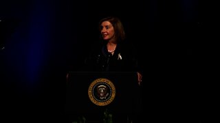 Rep. Nancy Pelosi speaks at Harry Reid memorial service