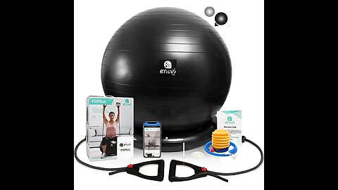 Intent Sports Yoga Ball Chair – Stability Ball with Inflatable Stability Base & Resistance Band...