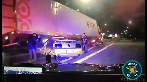 Stolen Car Gets Stuck Under Semi While Fleeing