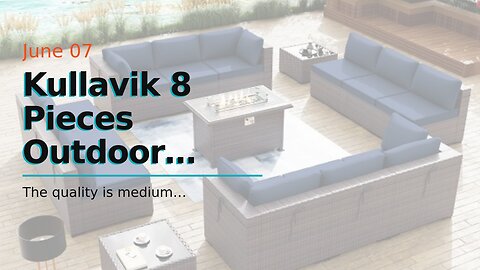 Kullavik 8 Pieces Outdoor Patio Furniture Set Wicker Rattan Dining Sofa Outdoor Sectional Conve...