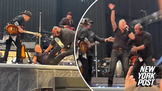 Bruce Springsteen tumbles on stage: Boss has fallen and he can't get up