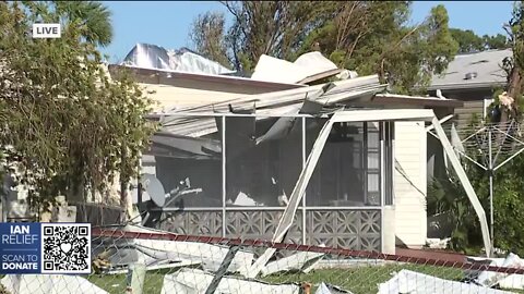 Mary O'Connell reporting on the aftermath of Hurricane Ian