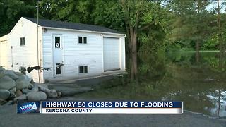 Highway 50 closed in Kenosha County due to flooding