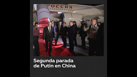 El presidente de Rusia, Vladímir Putin, llega a Harbin, su segunda parada en China