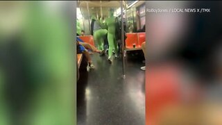 Gang Of Women In Neon Green Bodysuits Attack Teens on NYC Subway