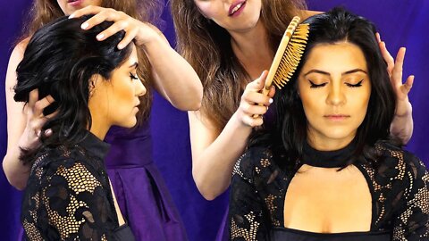 ASMR 💕 Gorgeous Hair Brushing Pamper & Scalp Massage with Courtney & Corrina