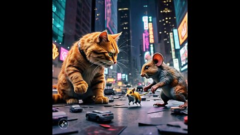 The Battle Between The Cat And The Giant Mouse! #cats #ai #cute #catlover #catvideos
