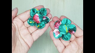 A flower made of fabric from 6 circles is easy and simple CRAFTMANIA