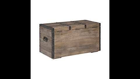 Signature Design by Ashley Dartland Rustic Storage Trunk or Coffee Table, Distressed Gray