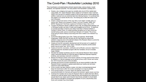 The Covid-Plan/Rockerfeller Lockstep 2010