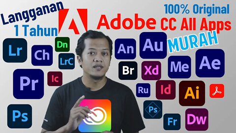 Software Keluarga Adobe Original Murah, Langganan Satu Tahun Adobe CC All Apps 2022