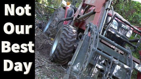 Tractor Stuck in Mud Bad! Tractor Forestry Mulcher Gone Bad 😳😳😳