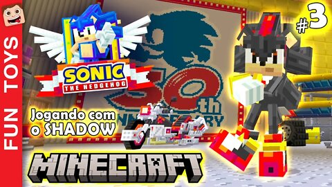Sonic no Minecraft #03 - JOGUEI com o SHADOW! E ele tem poderes IRADOS! Na Chemical Plant! 🔵