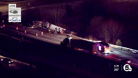 Semitruck crash on I-77 S in Richfield