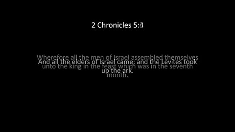 2nd Chronicles Chapter 5