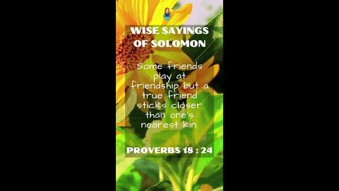 Proverbs 18:24 | NRSV Bible - Wise Sayings of Solomon