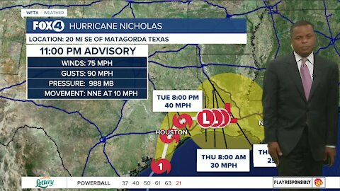 Nicholas becomes a hurricane...11 PM Update
