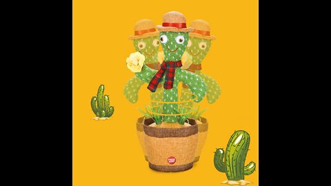 TIK Tok Electronic Dancing Cactus Toy,Education Toys Very Funny can Sing+Repeat Dance Recording LED