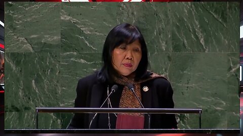 A representative for Cambodia addresses the General Assembly emergency session on Gaza