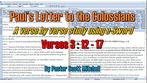 Colossians Verse by Verse Study 3:12-17, Pastor Scott Mitchell