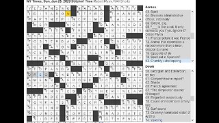 NY Times Crossword 21 May 23, Sunday