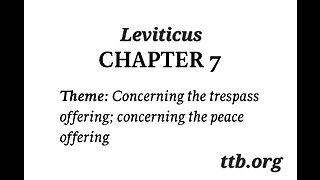 Leviticus Chapter 7 (Bible Study)